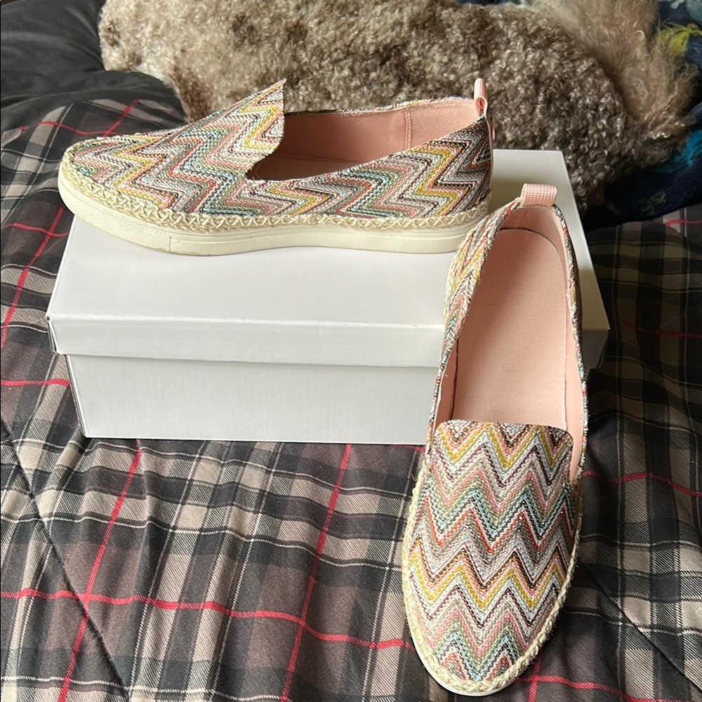 Multicolor Zigzag Slip-On Shoes